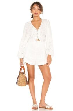Free People Paloma Ivory lace top M